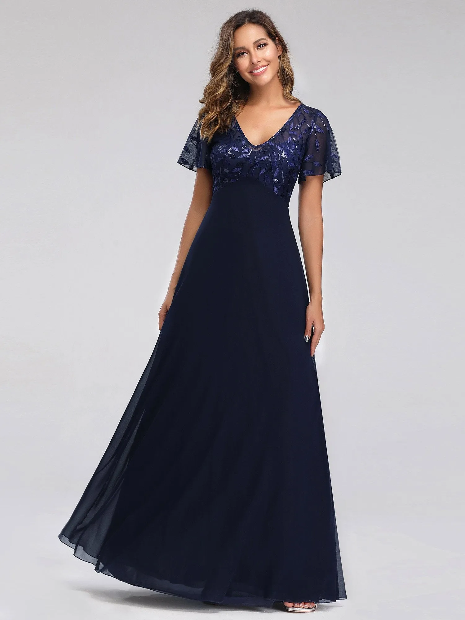 Roycebridal Shannon chiffon mother of the groom dress in navy s24 Express NZ wide