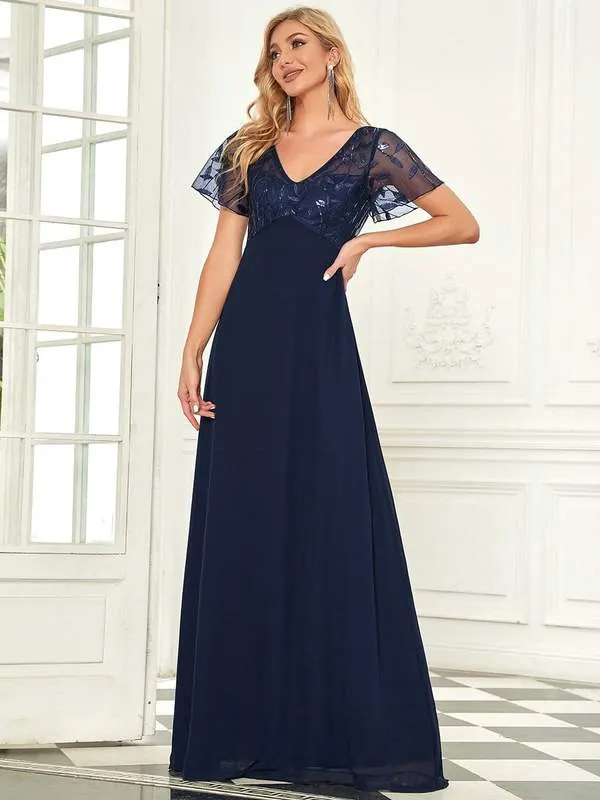 Roycebridal Shannon chiffon mother of the groom dress in navy s24 Express NZ wide