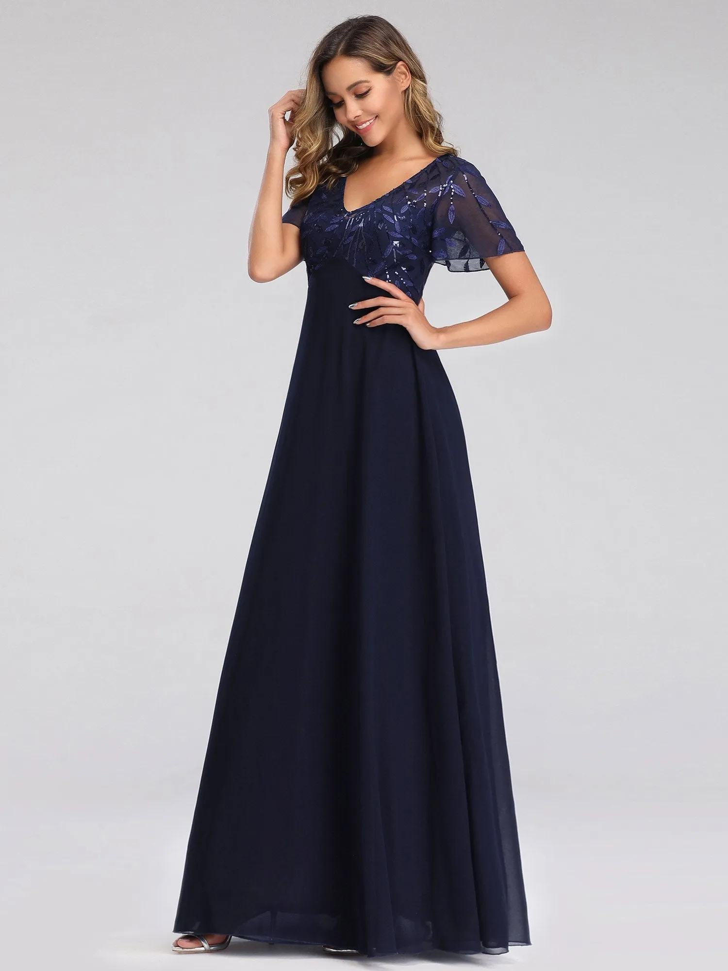 Roycebridal Shannon chiffon mother of the groom dress in navy s24 Express NZ wide