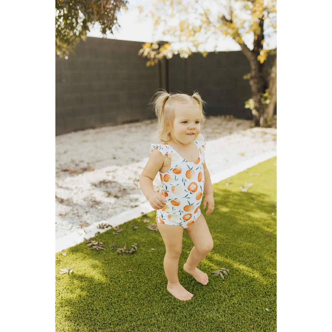 Ruffle Shoulder One Piece Swim Suit