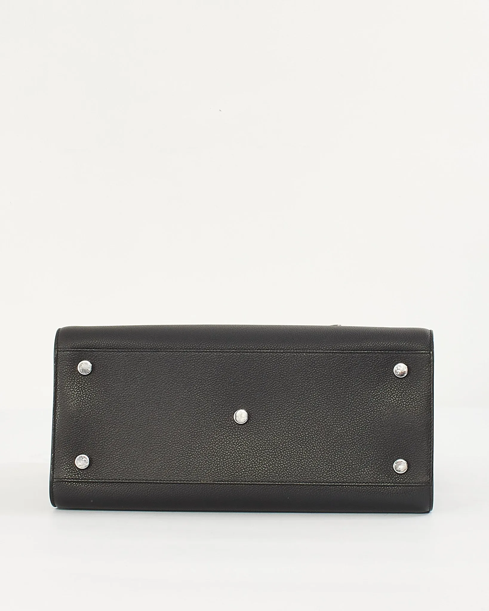 Saint Laurent Black Grained Calfskin Leather Small Sac De Jour Tote Bag