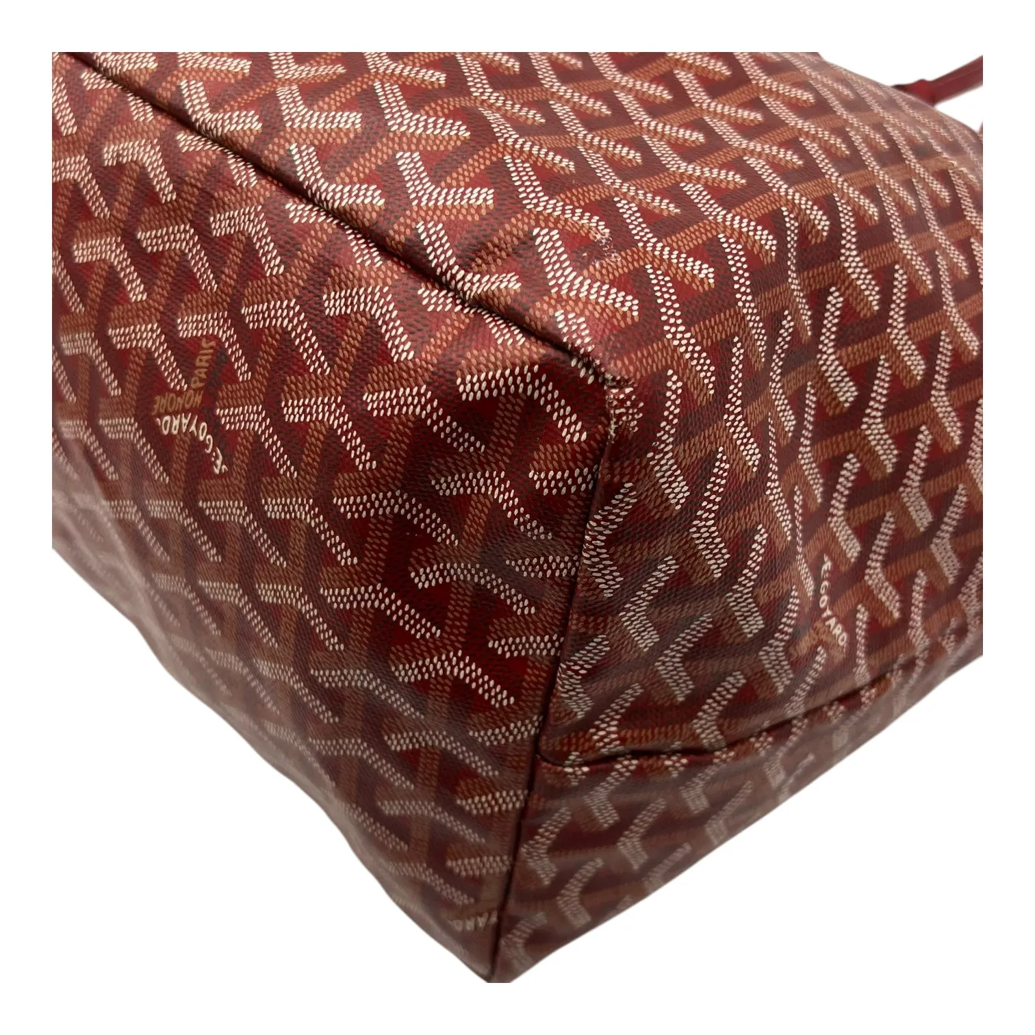Saint Louis GM Red Tote Bag in Coated Canvas, Silver hardware