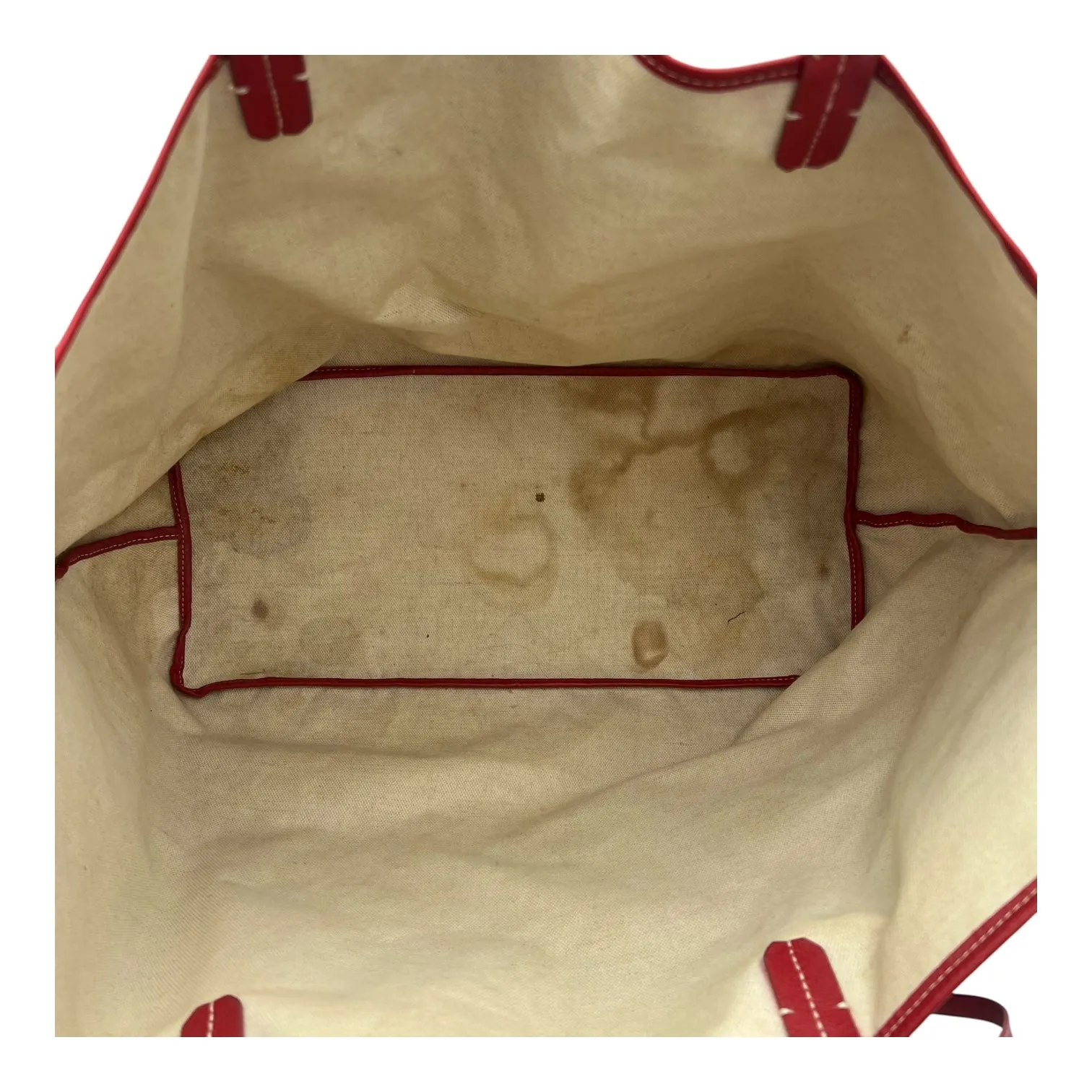 Saint Louis GM Red Tote Bag in Coated Canvas, Silver hardware