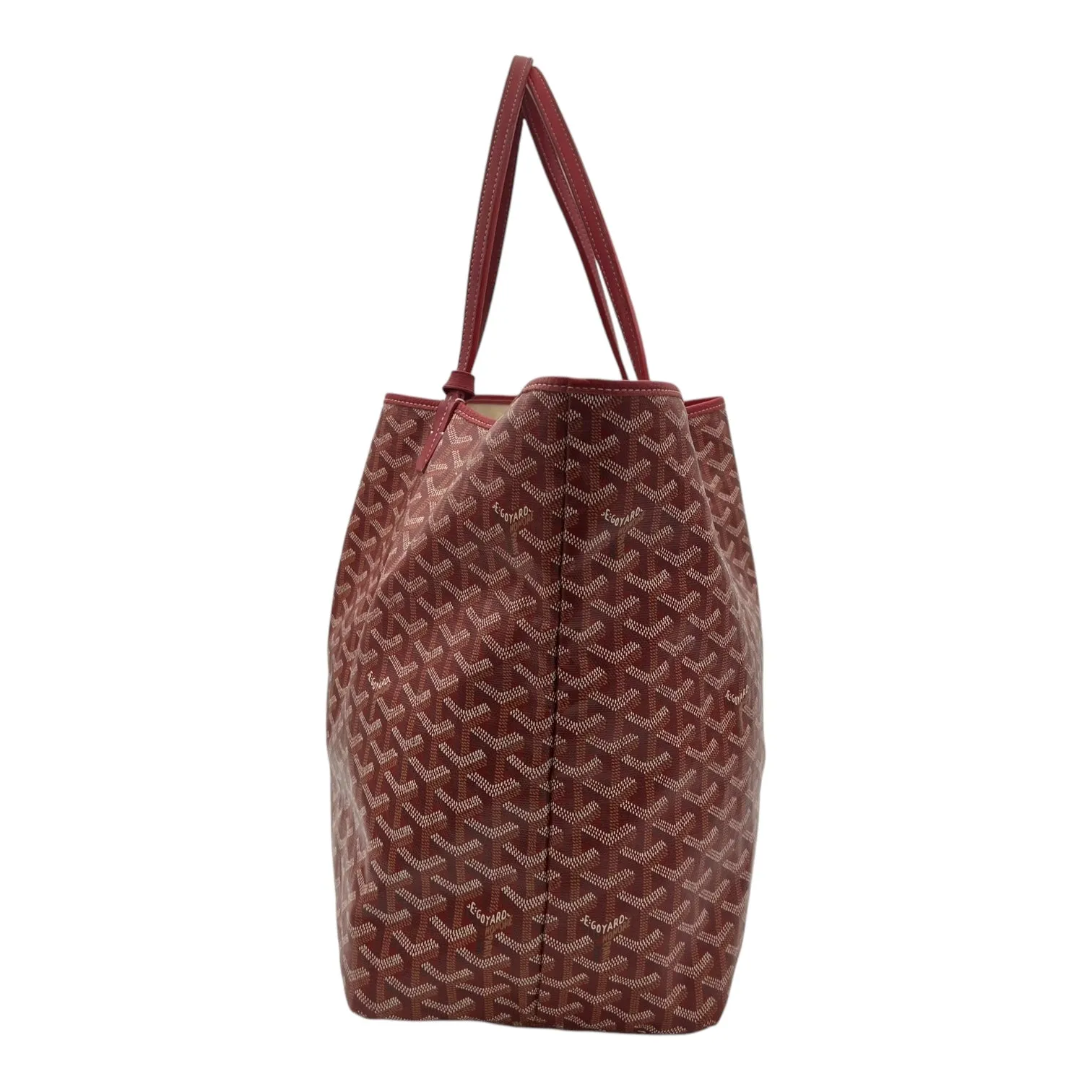 Saint Louis GM Red Tote Bag in Coated Canvas, Silver hardware