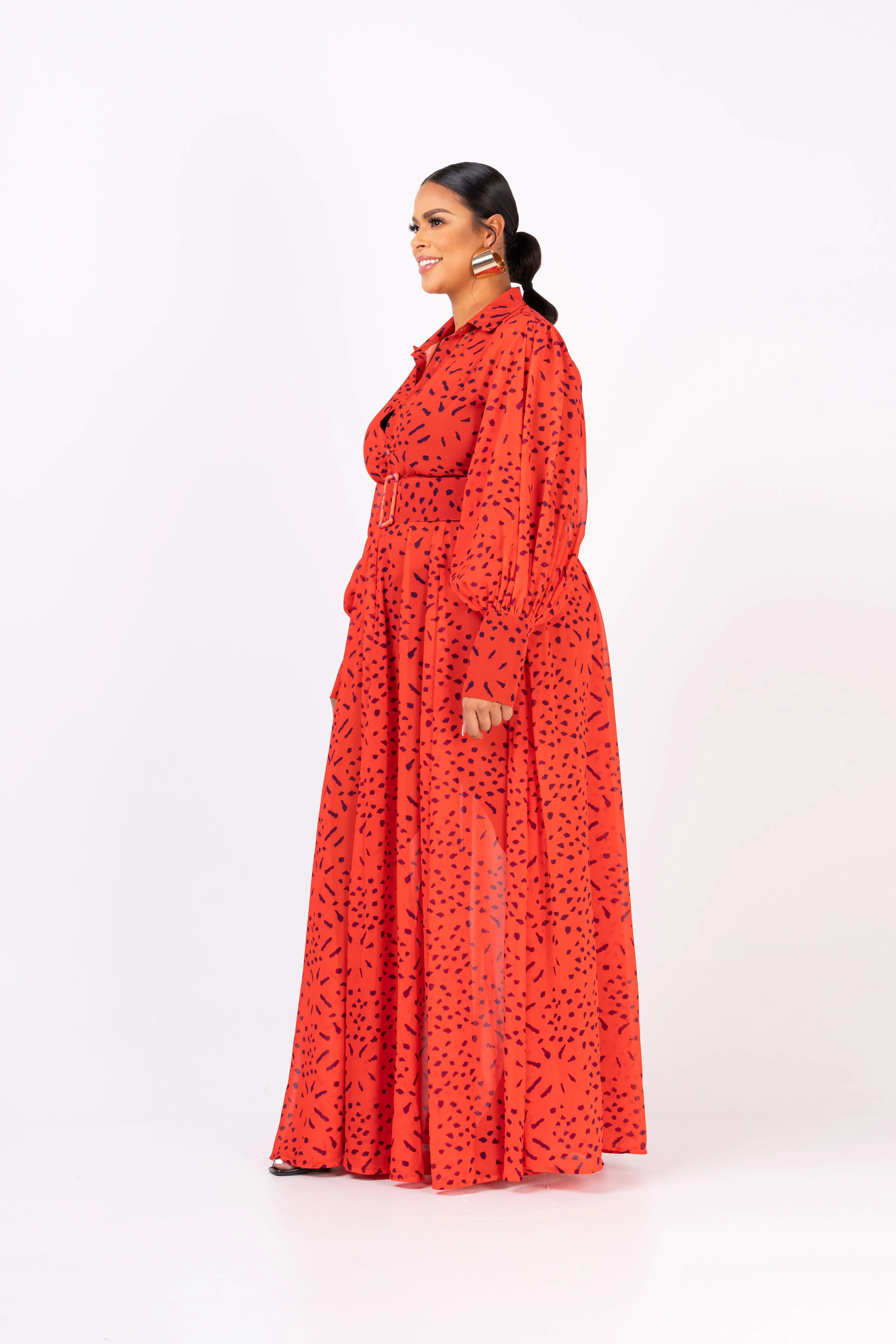 SAMIAH CHIFFON MAXI SHIRT DRESS