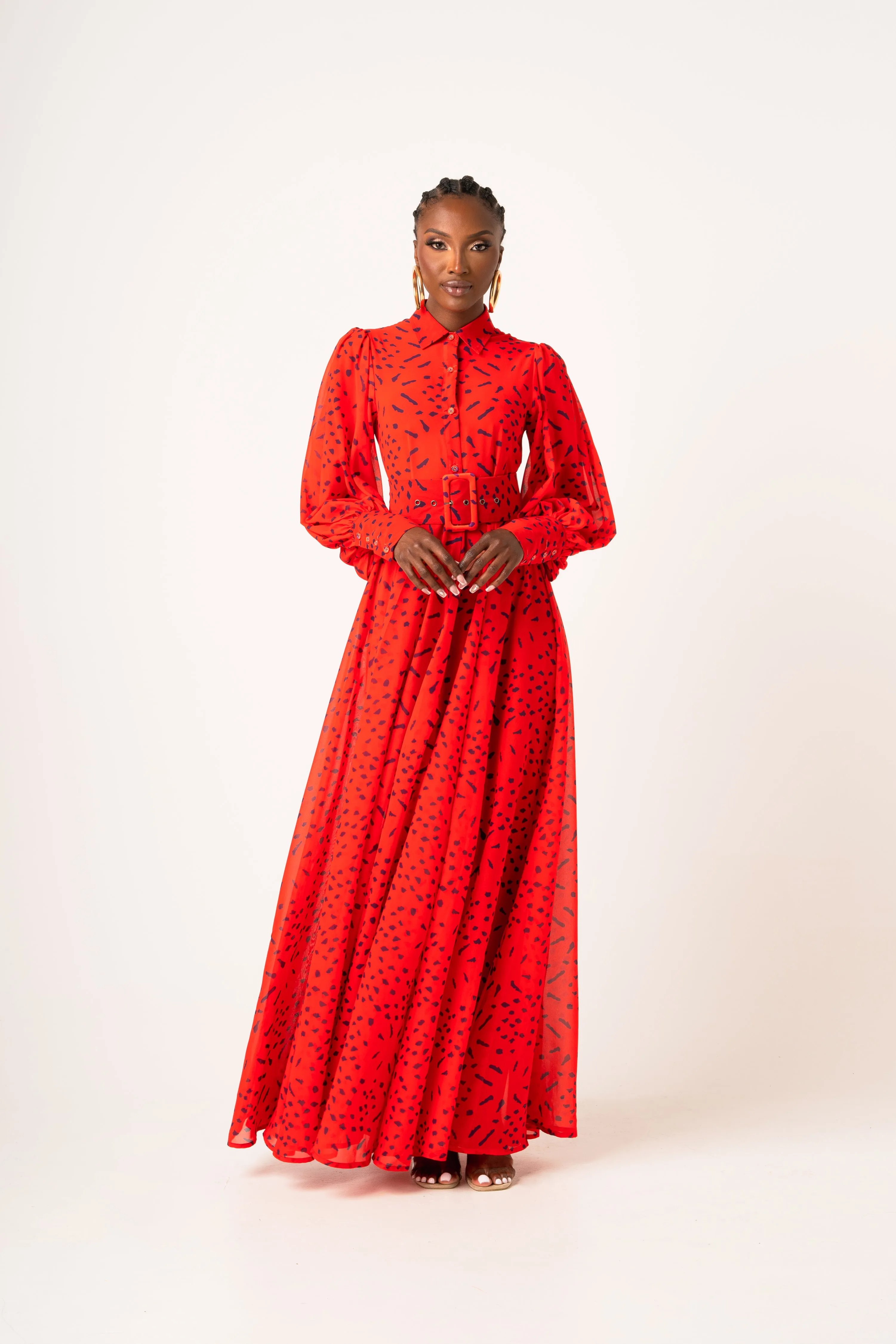 SAMIAH CHIFFON MAXI SHIRT DRESS