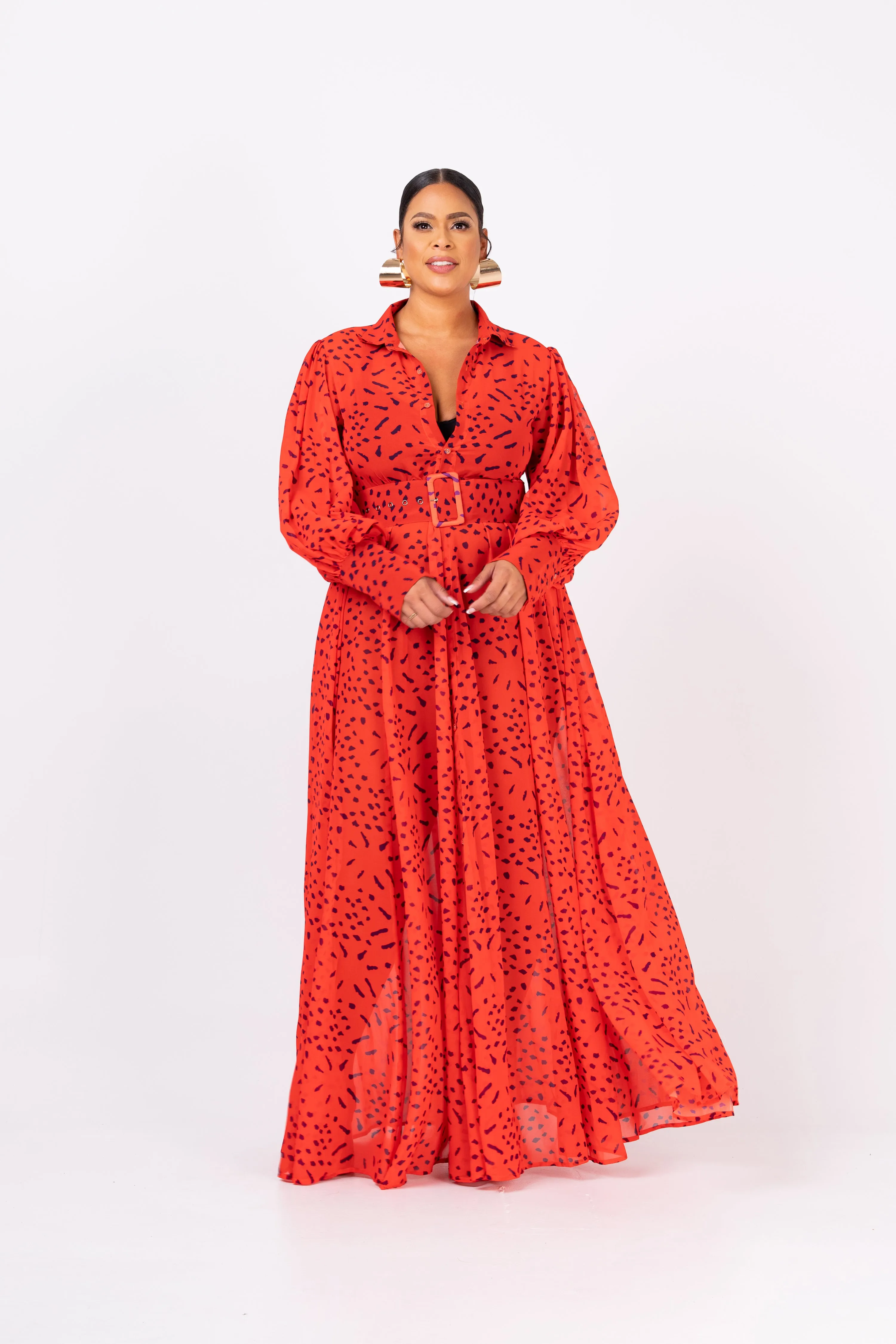 SAMIAH CHIFFON MAXI SHIRT DRESS