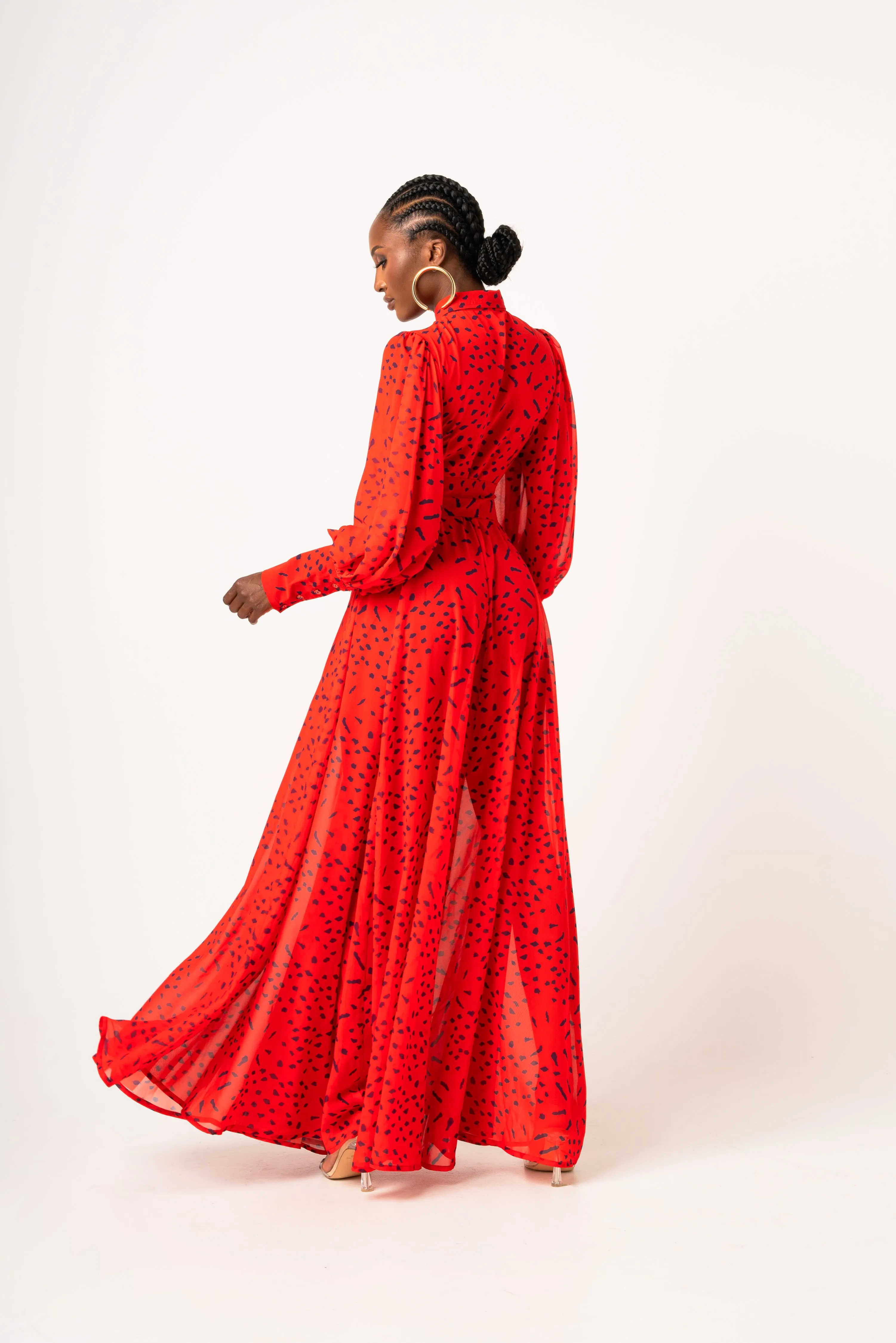 SAMIAH CHIFFON MAXI SHIRT DRESS
