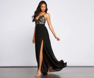 Sapphire Formal Stylish Scalloped Lace Dress