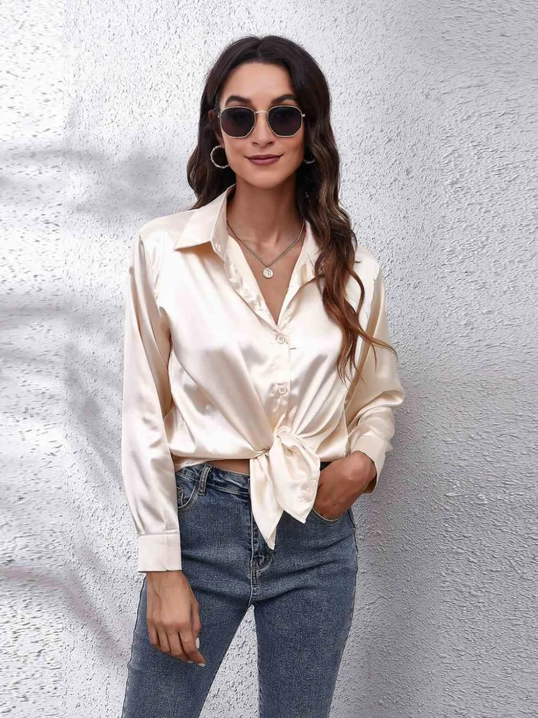Satin Long Sleeve Shirt