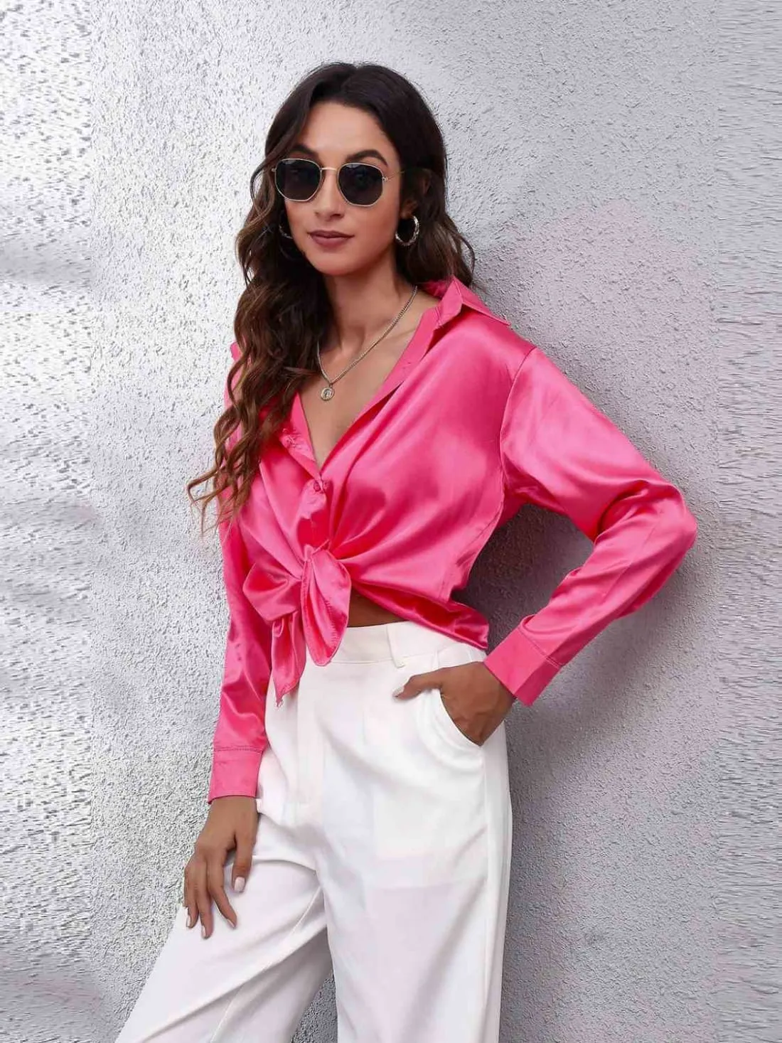 Satin Long Sleeve Shirt