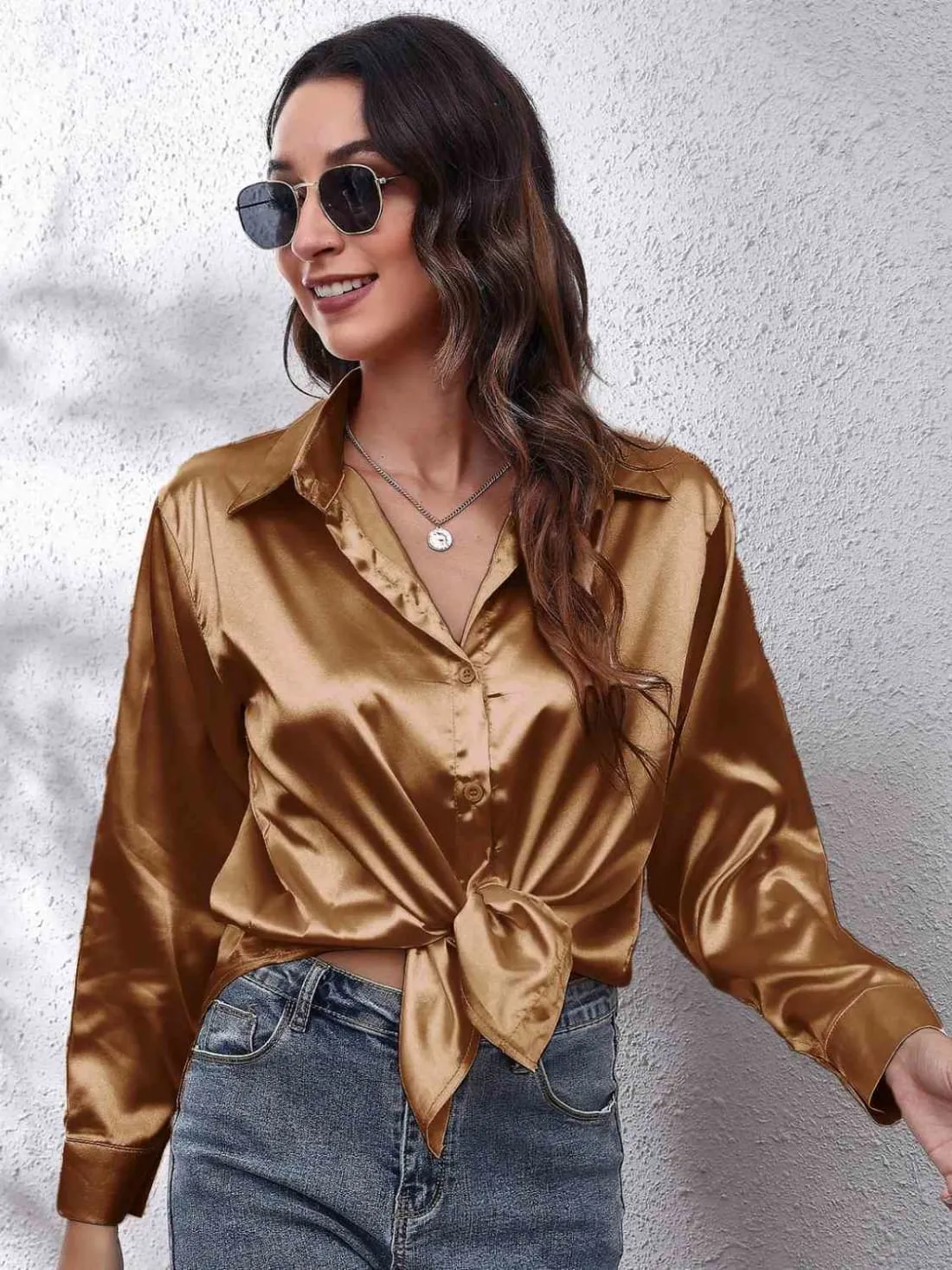 Satin Long Sleeve Shirt