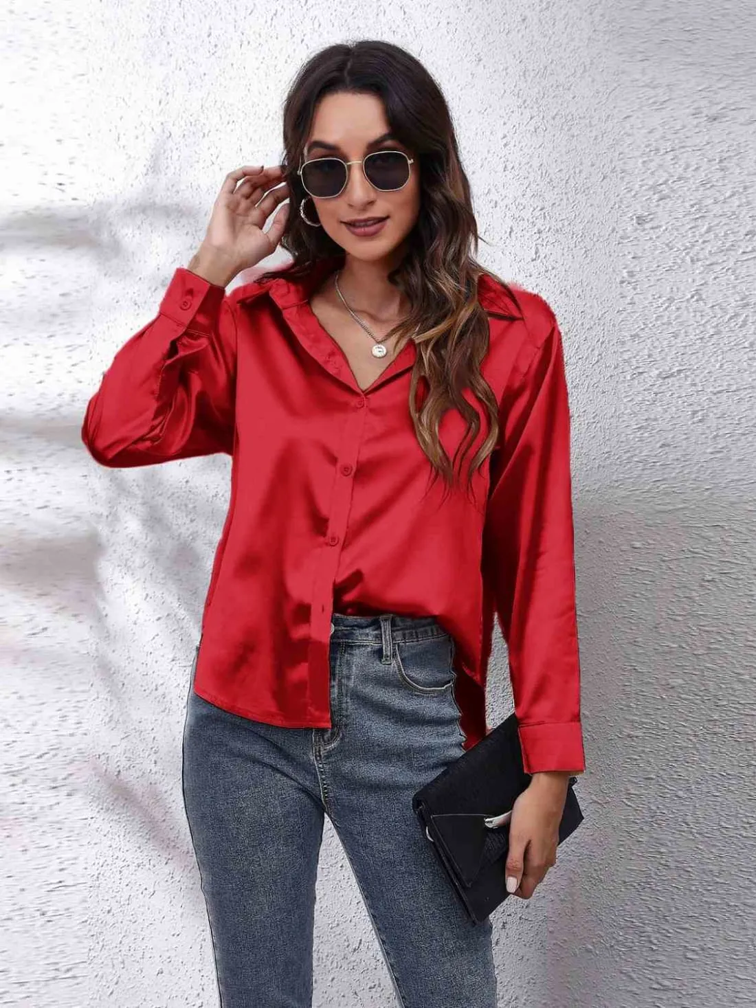 Satin Long Sleeve Shirt