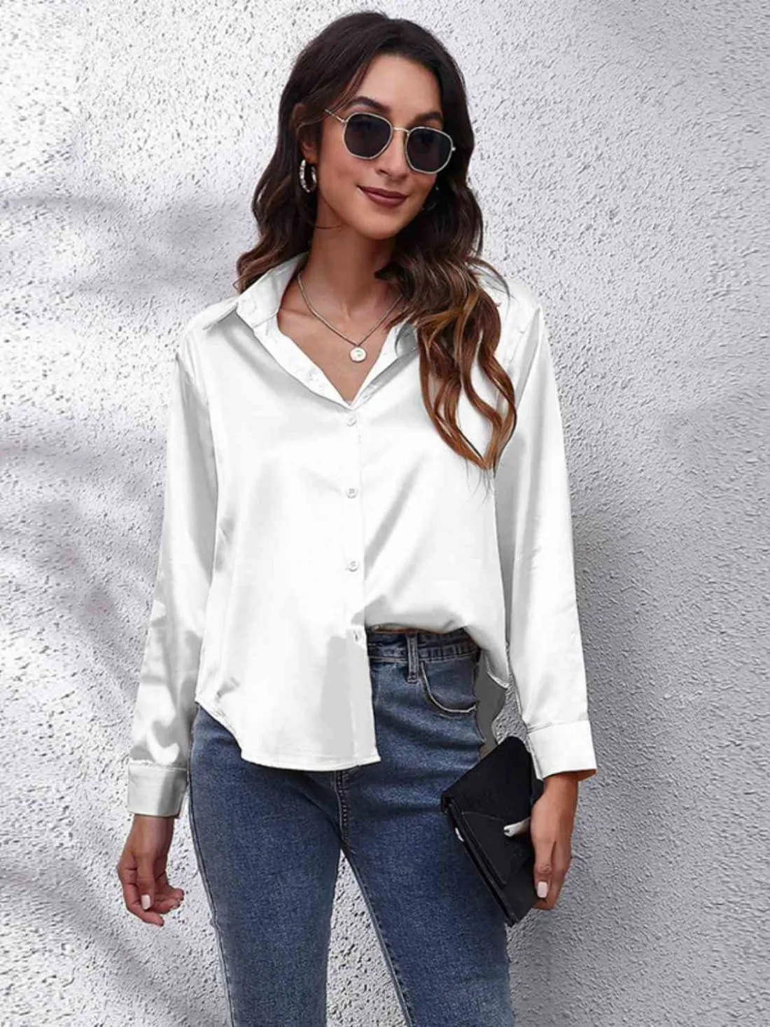 Satin Long Sleeve Shirt