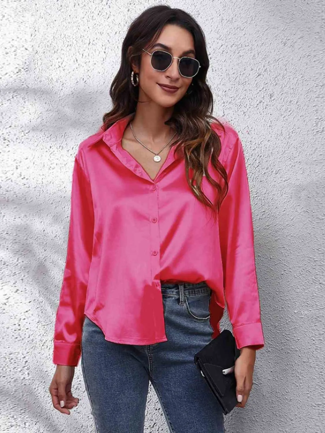 Satin Long Sleeve Shirt
