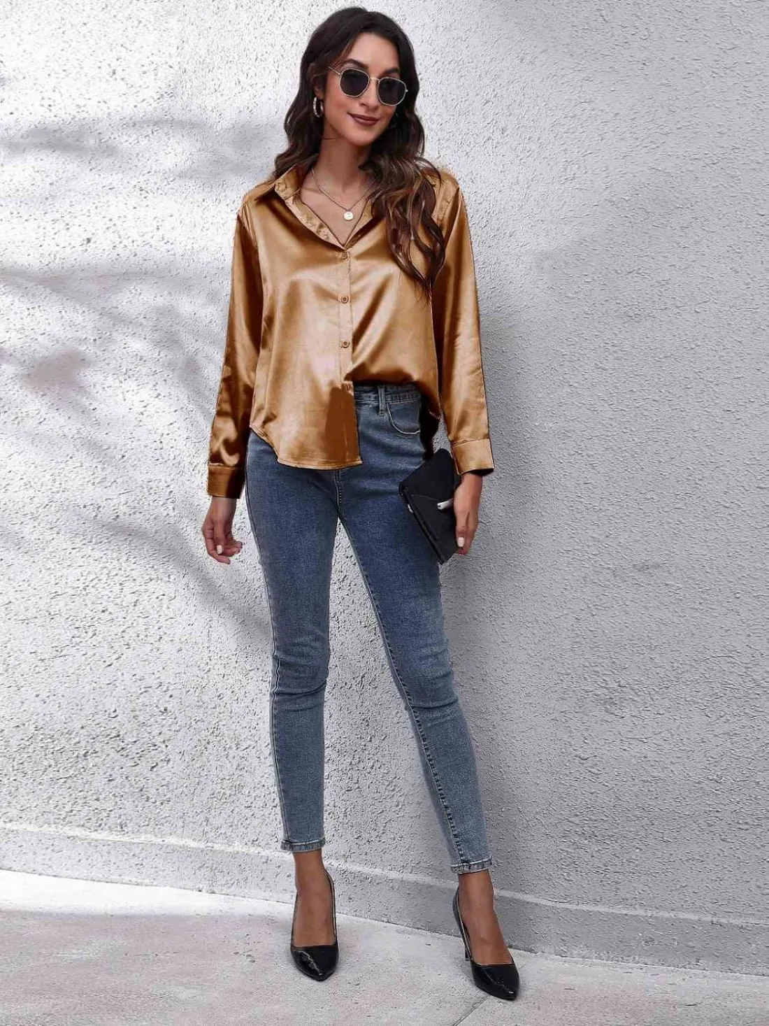 Satin Long Sleeve Shirt