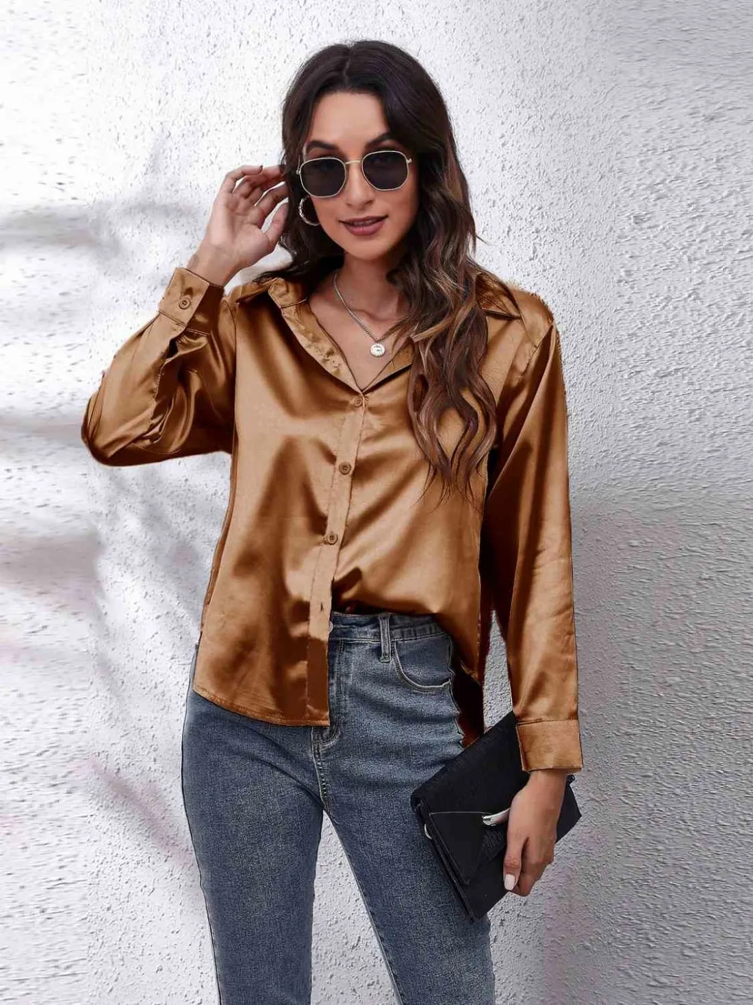 Satin Long Sleeve Shirt