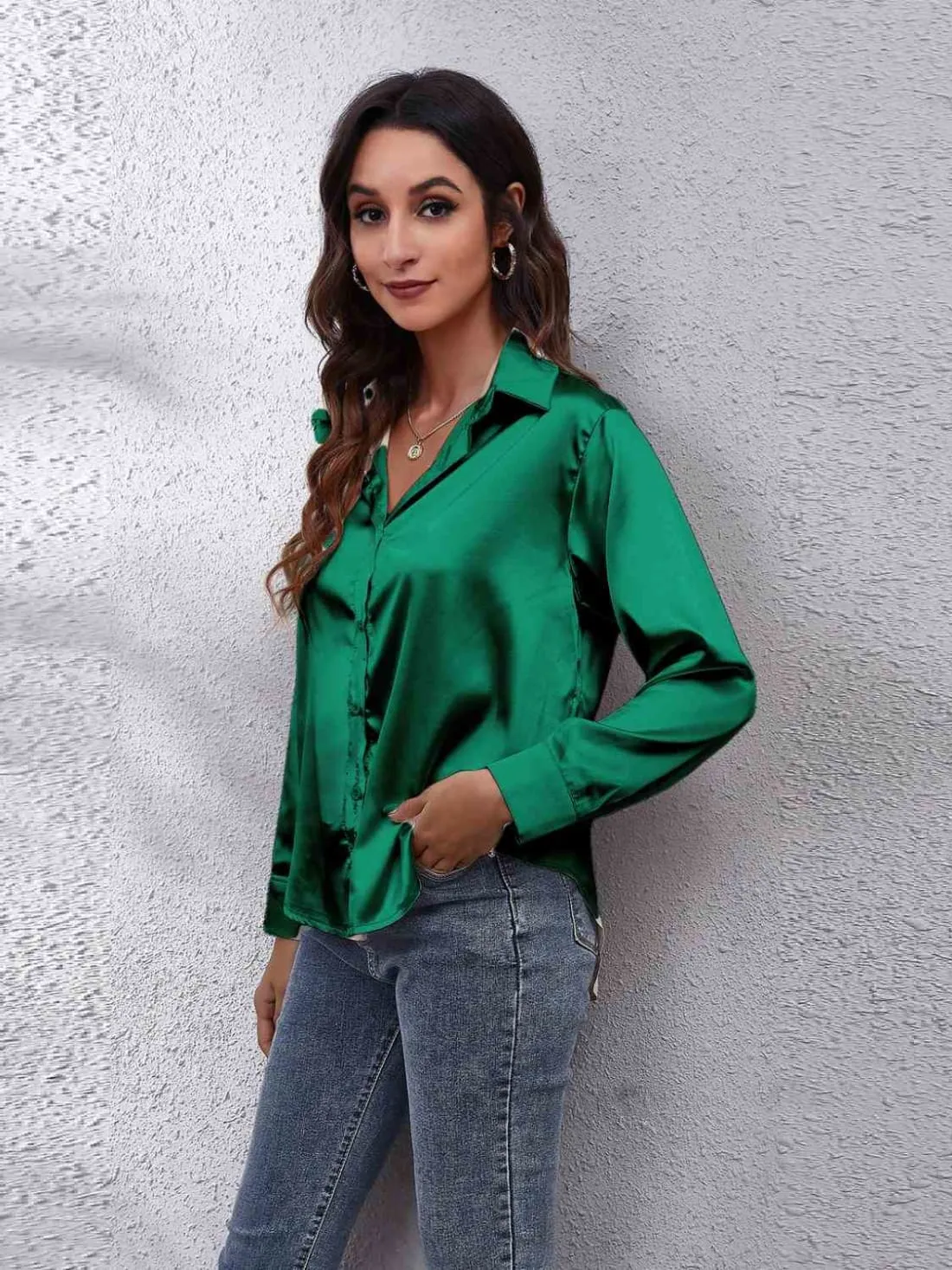 Satin Long Sleeve Shirt