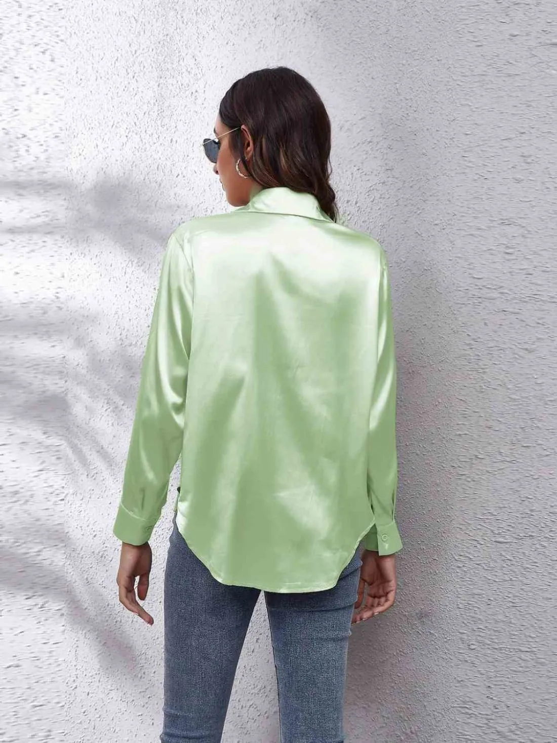 Satin Long Sleeve Shirt