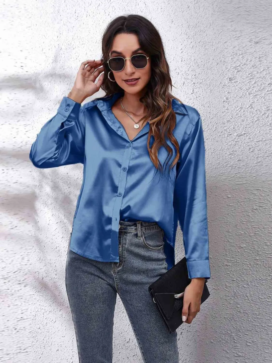 Satin Long Sleeve Shirt