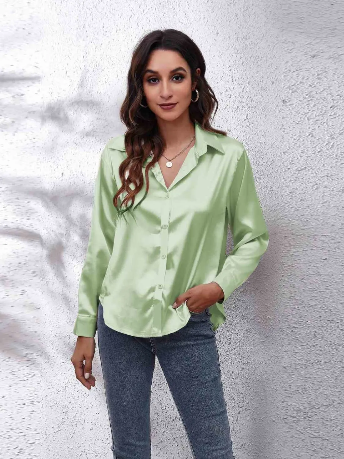 Satin Long Sleeve Shirt