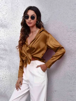 Satin Long Sleeve Shirt
