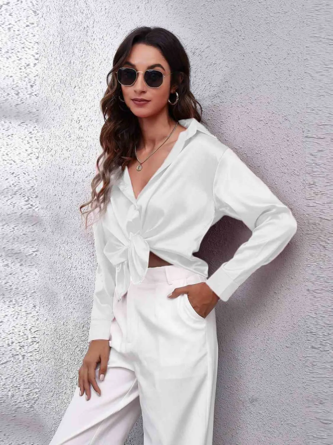 Satin Long Sleeve Shirt