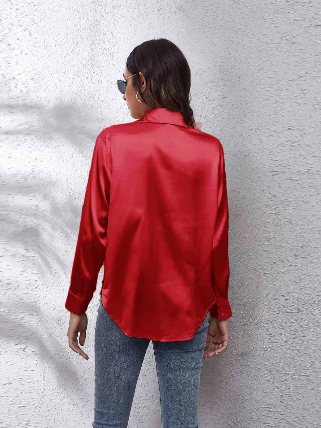 Satin Long Sleeve Shirt
