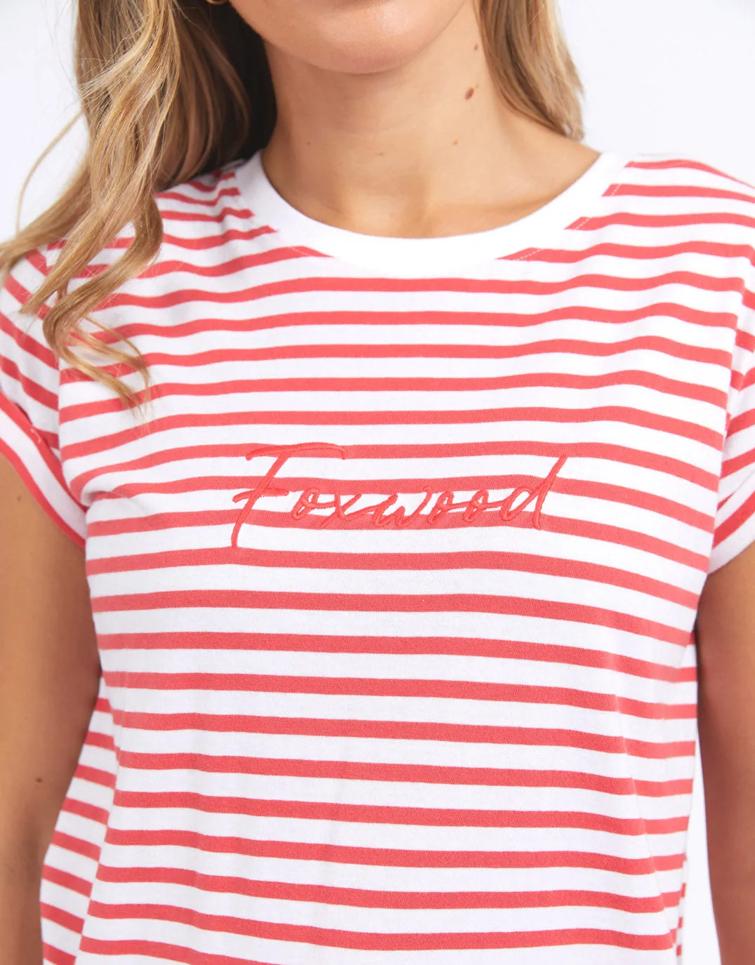 Signature Stripe Tee - Cayenne & White Stripe