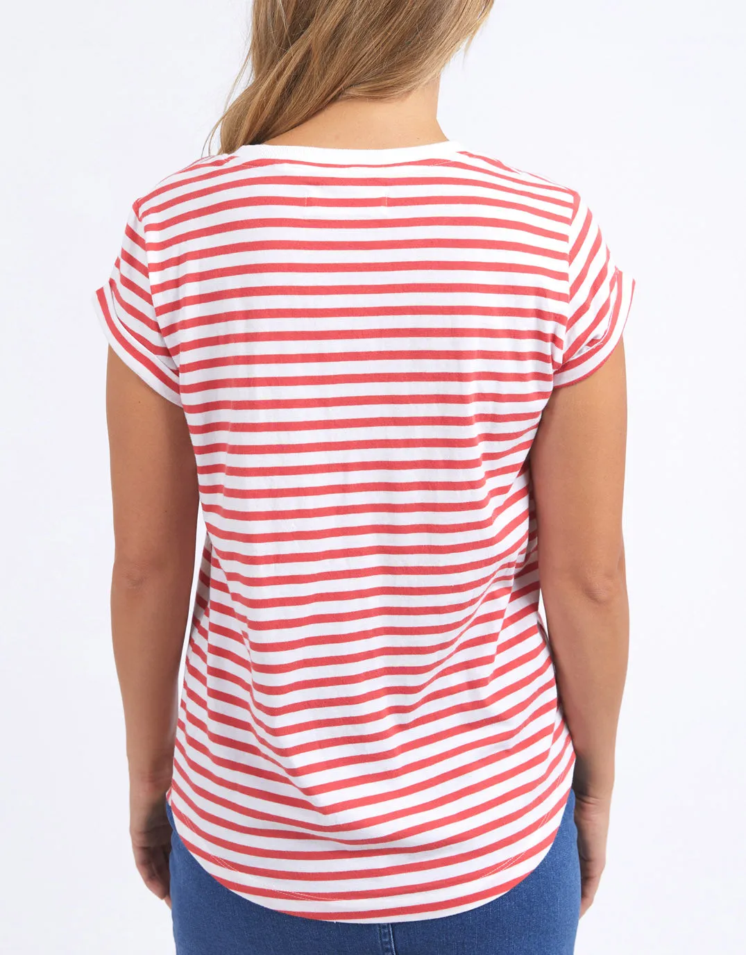 Signature Stripe Tee - Cayenne & White Stripe