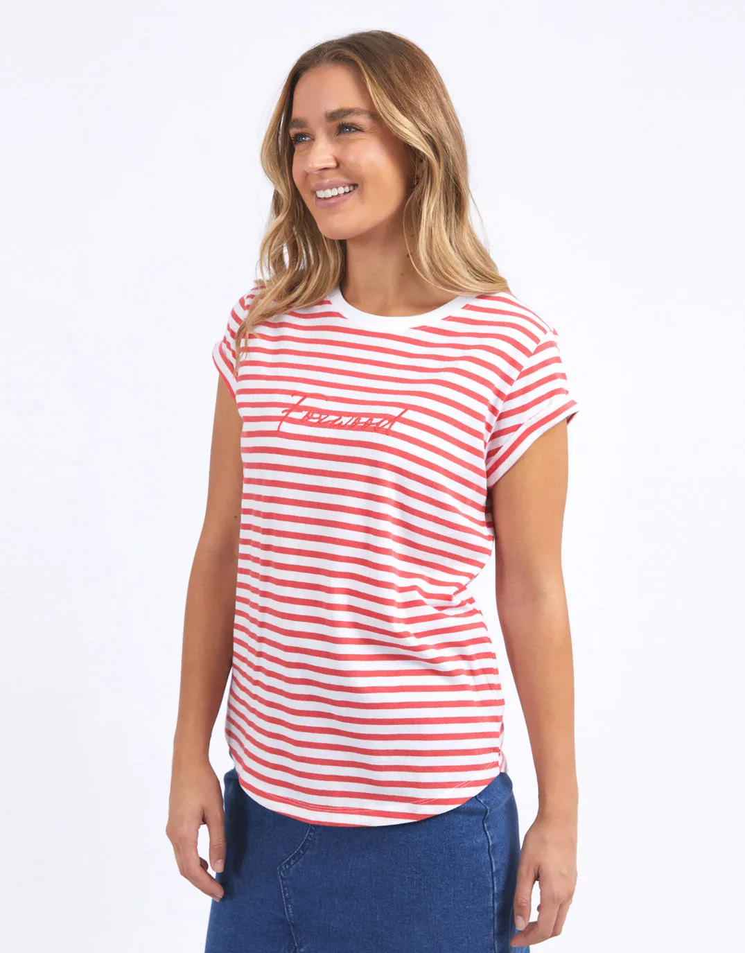 Signature Stripe Tee - Cayenne & White Stripe