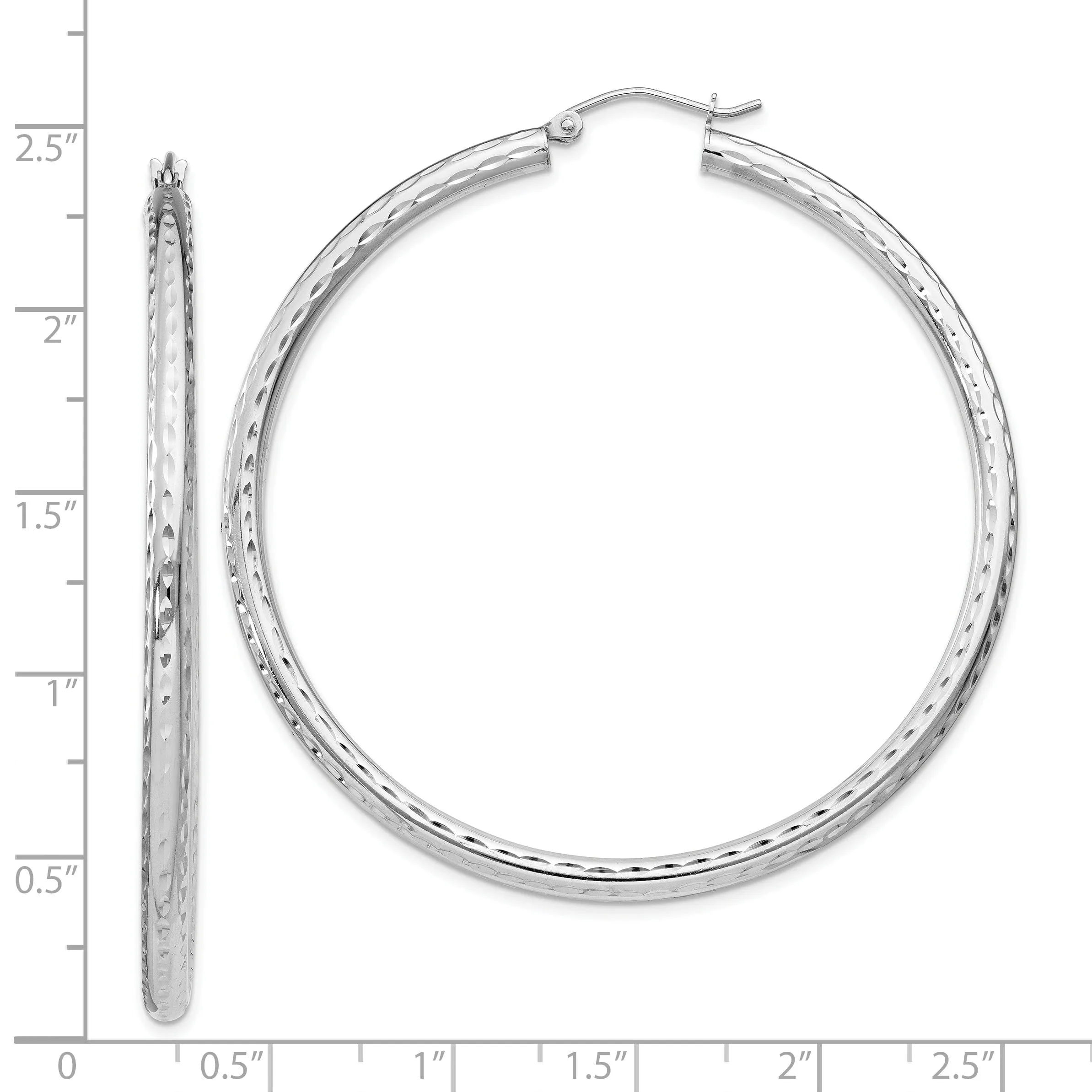 Silver D.C Hollow Hoop Hinged Back Earrings