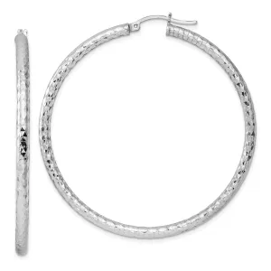 Silver D.C Hollow Hoop Hinged Back Earrings