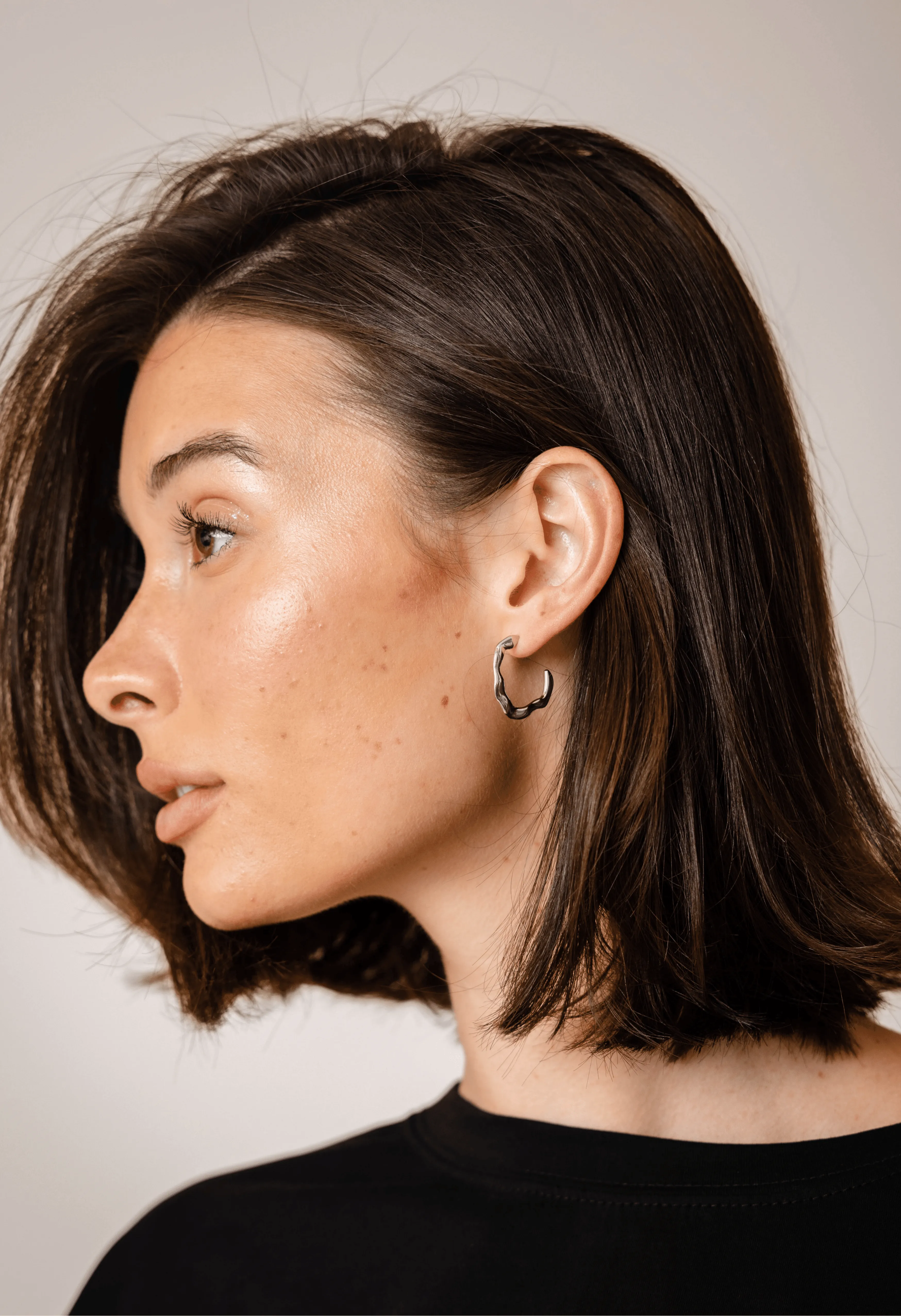Silver Flat Hoop Earrings