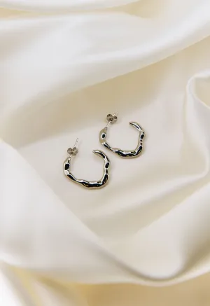 Silver Flat Hoop Earrings