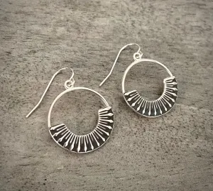 Silver Flower Petal Hoops
