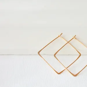 small square shape hoop earrings