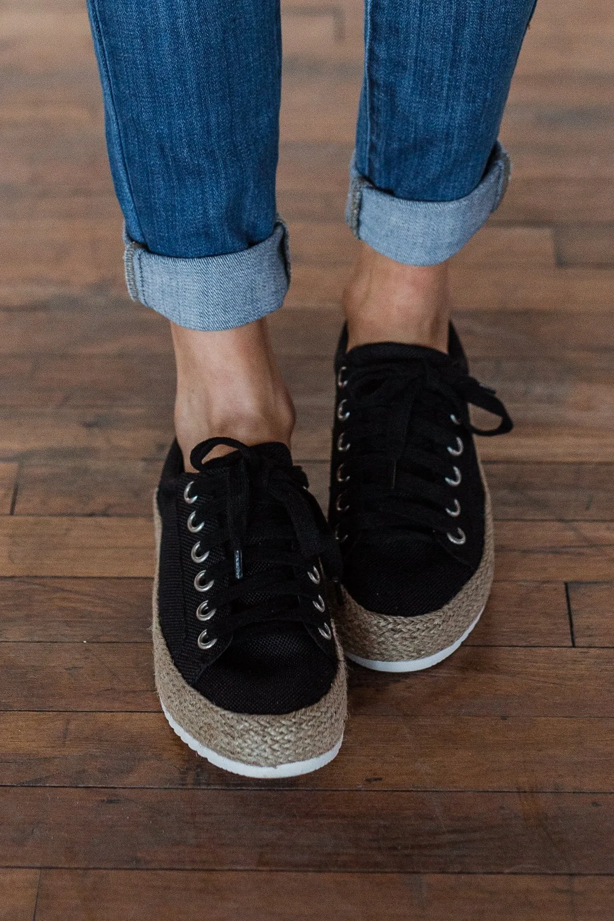 Soda Keana Platform Sneakers- Black