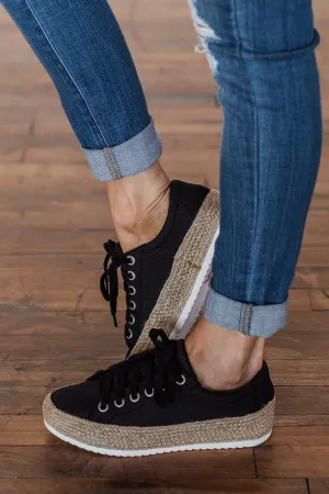 Soda Keana Platform Sneakers- Black