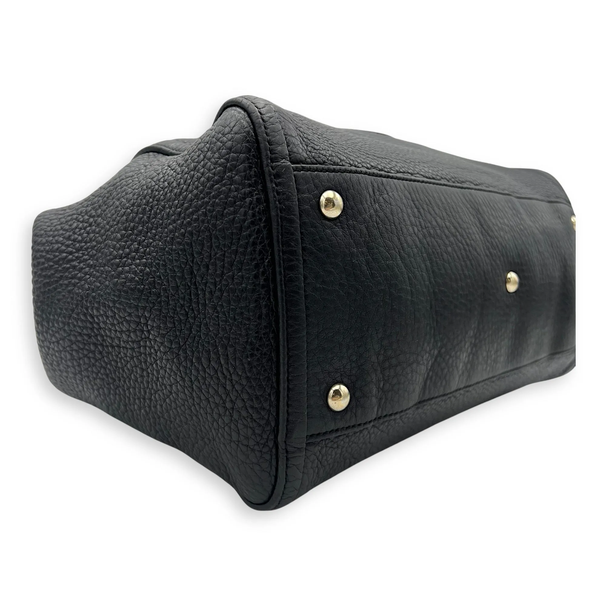 Soho Tote Bag Black in Calfskin, Gold hardware