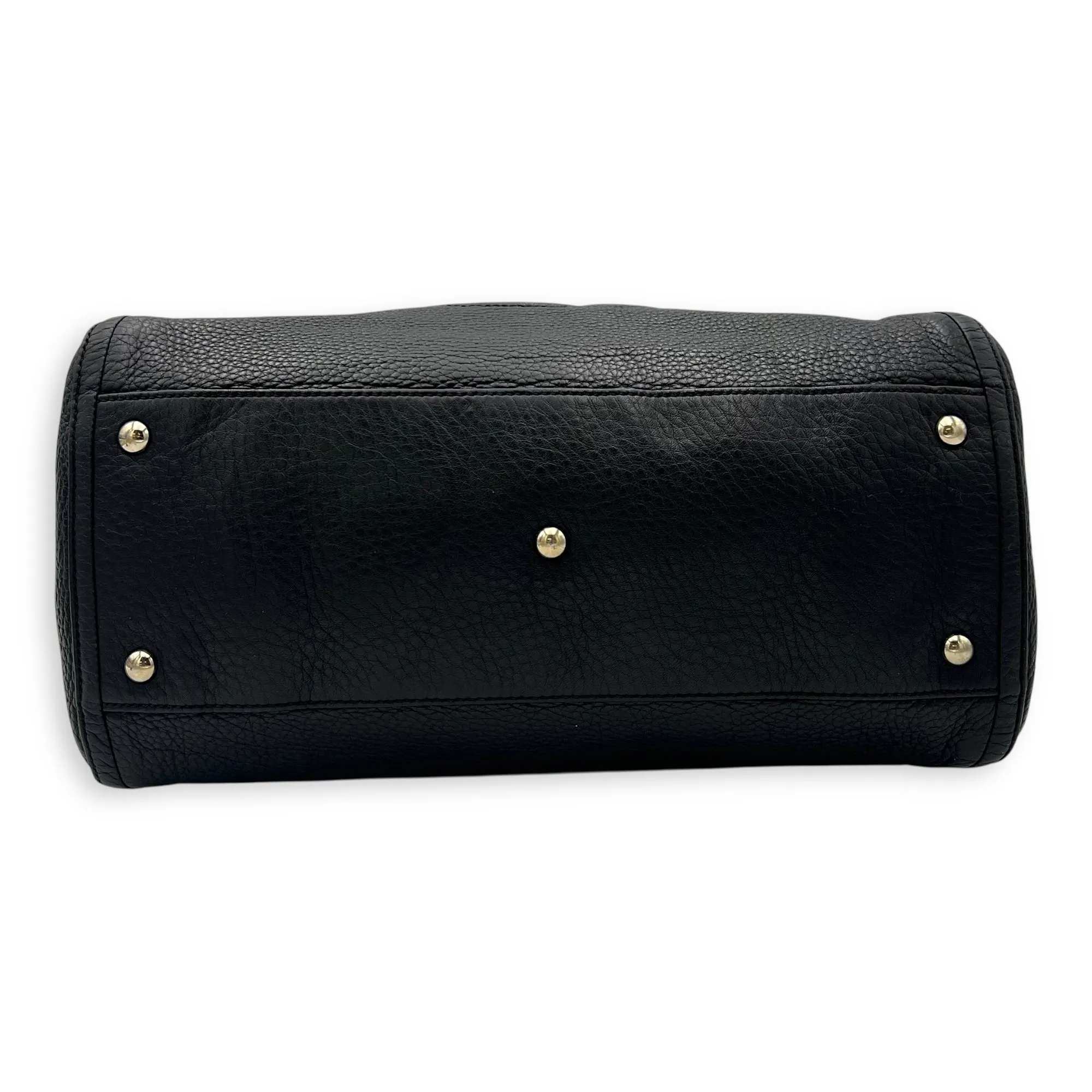 Soho Tote Bag Black in Calfskin, Gold hardware