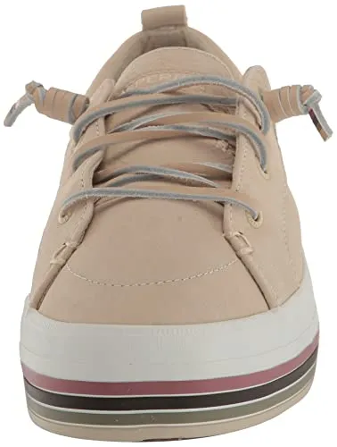 Sperry Women's Crest Vibe Platform Sneaker, Cream Stripe, Size 5