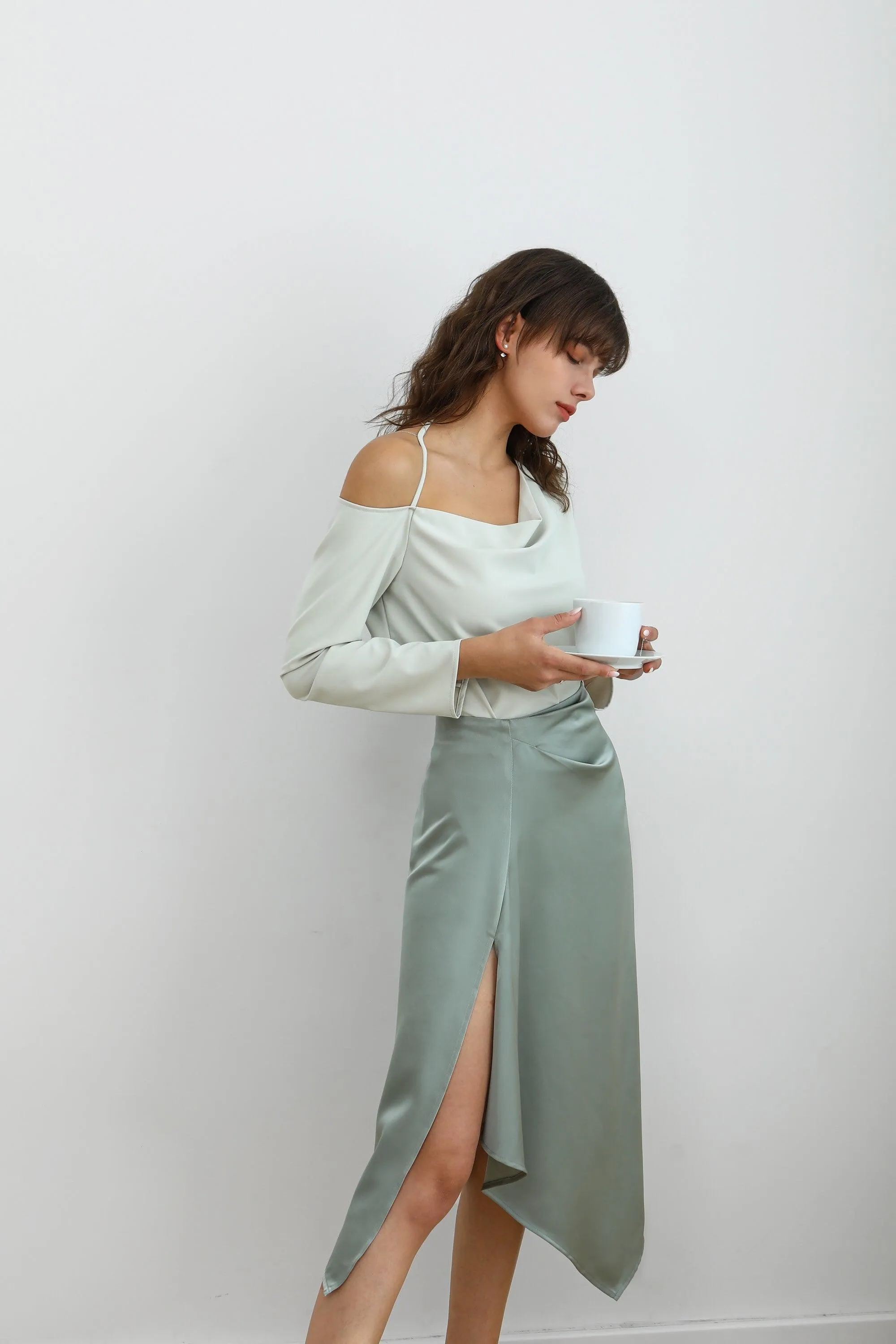 Spring Scene Cold Shoulder Top