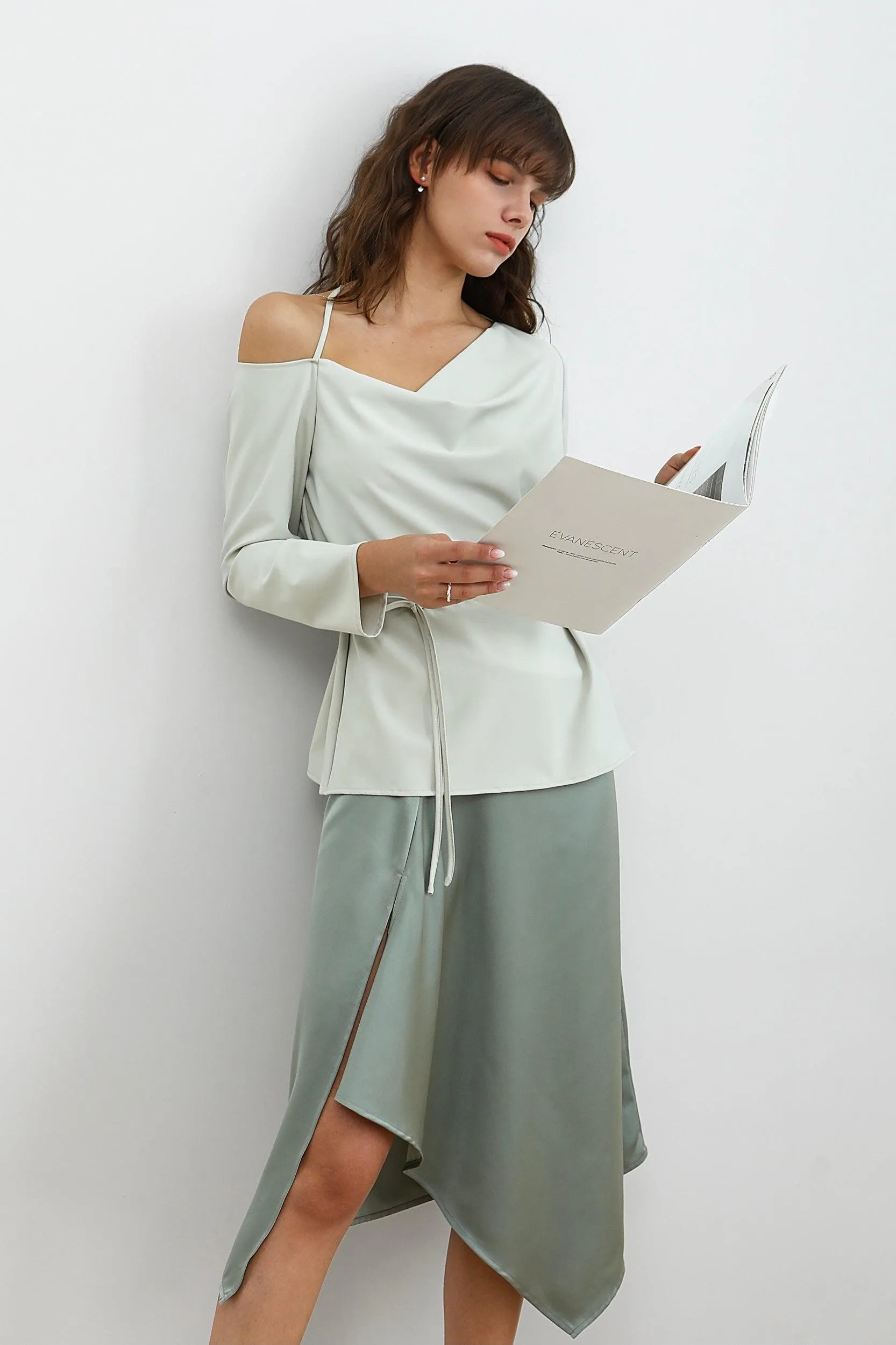 Spring Scene Cold Shoulder Top