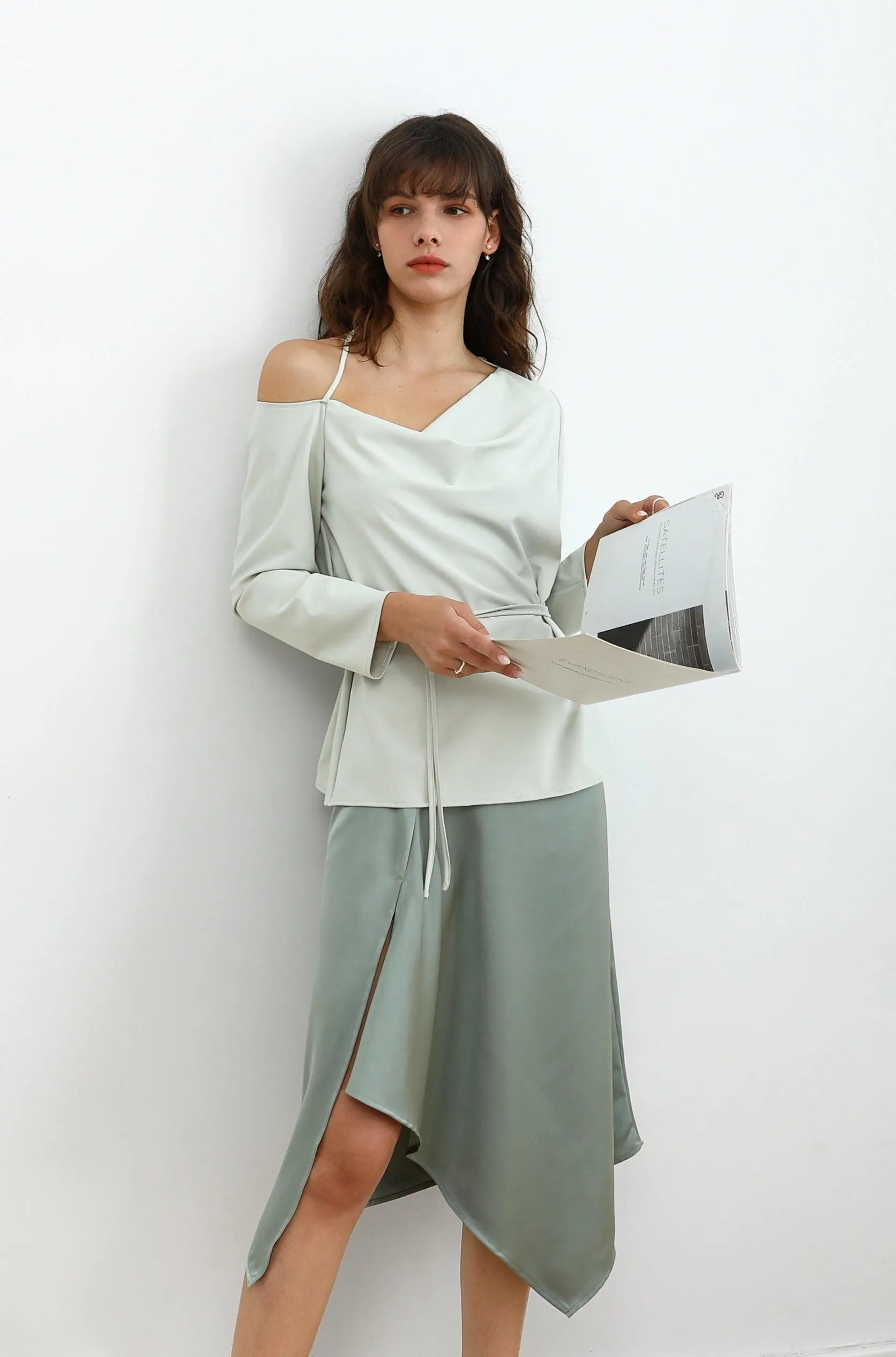 Spring Scene Cold Shoulder Top