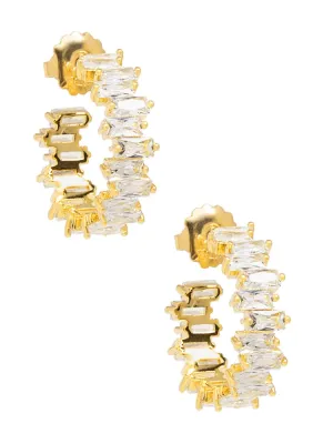 Stacked Jewel Huggie - Gold