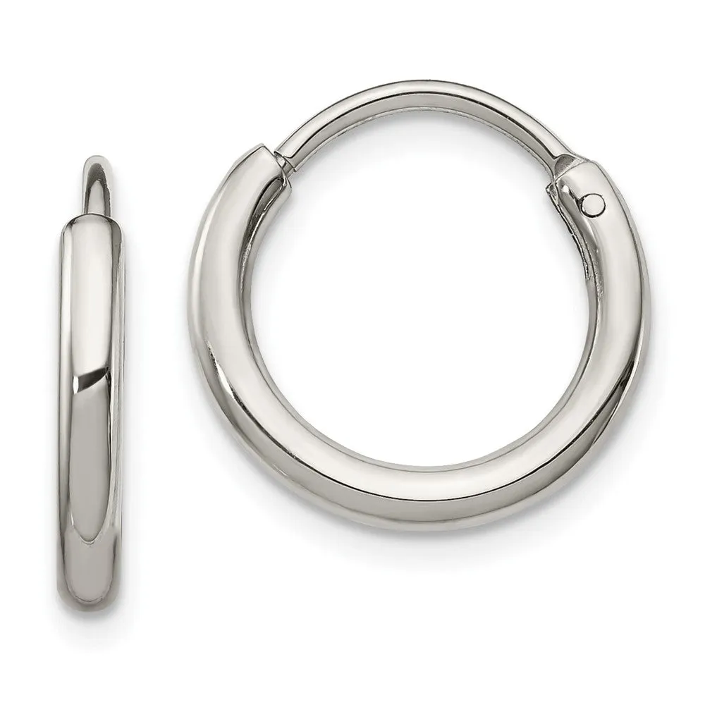 Stainless Steel Polished 2mm Endless Hoop Earrings