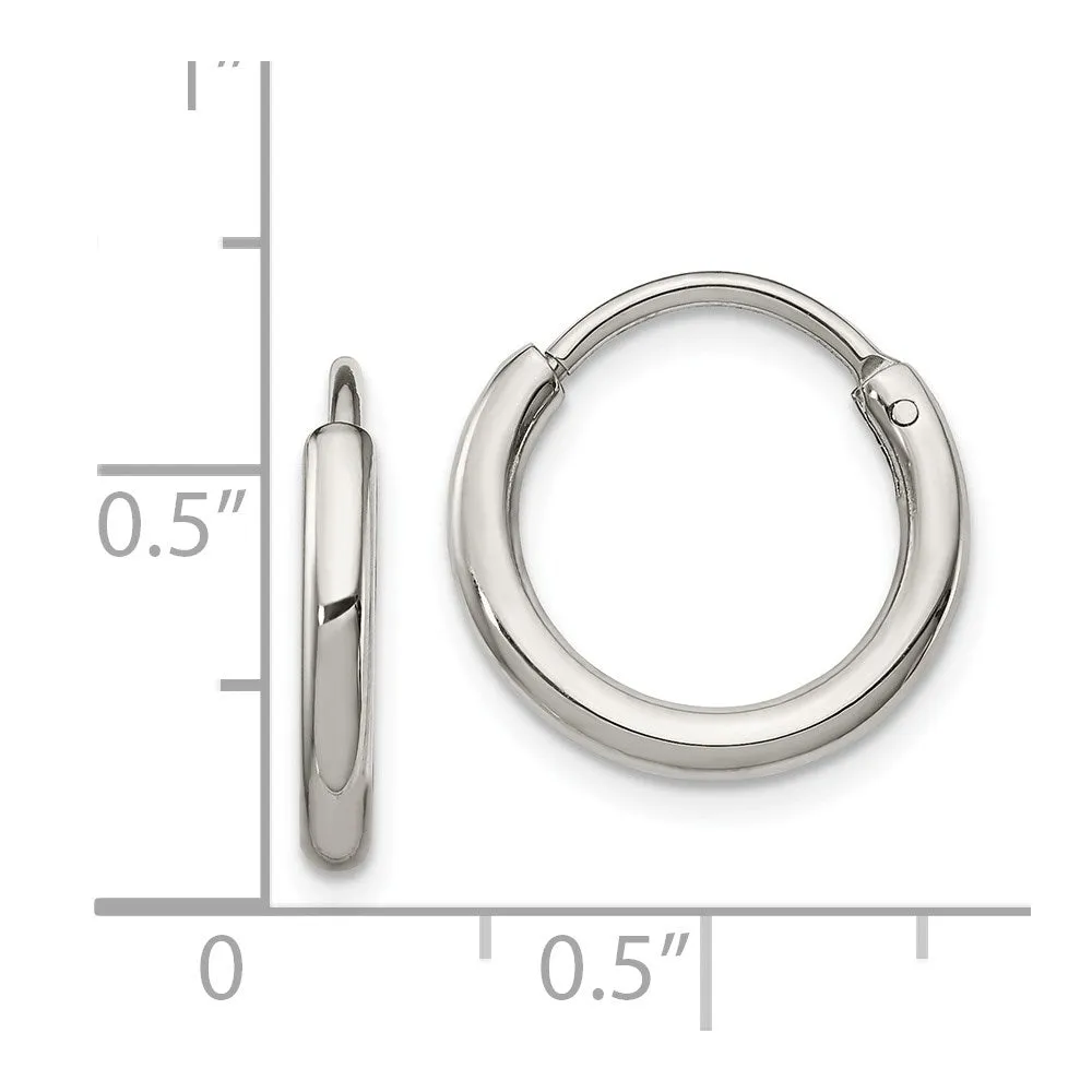 Stainless Steel Polished 2mm Endless Hoop Earrings
