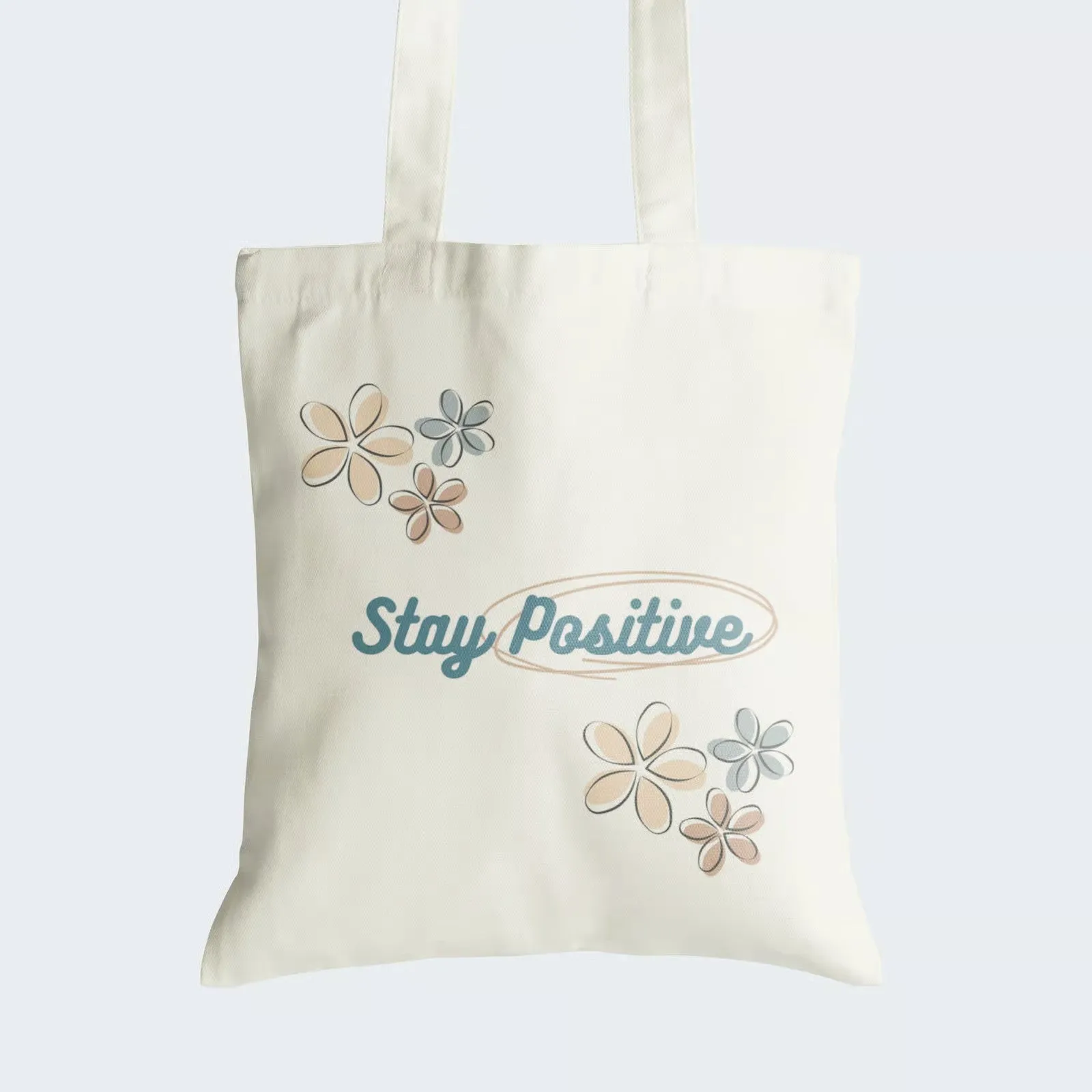 Stay Positive Tote Bag With Zipper