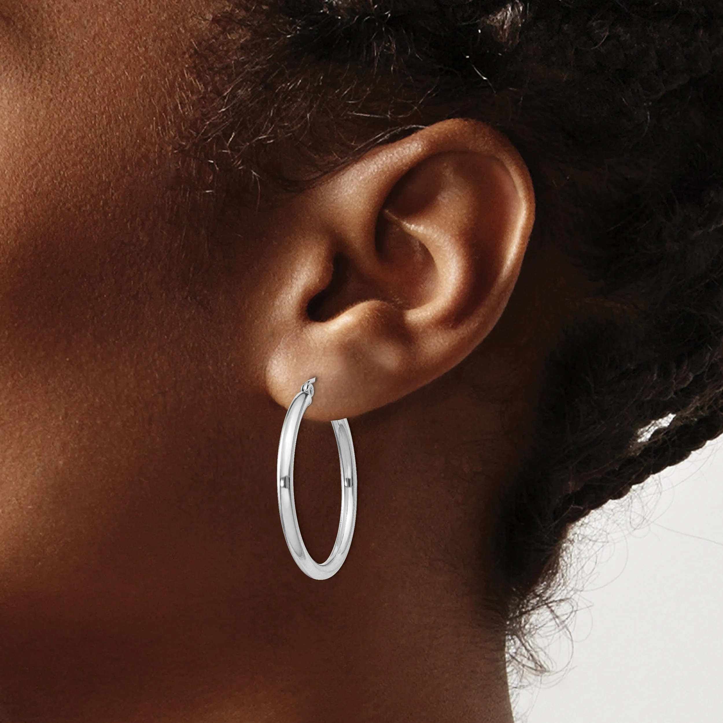Sterling Silver 2.5MM Round Hoop Earrings